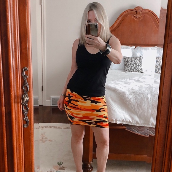camo bodycon skirt